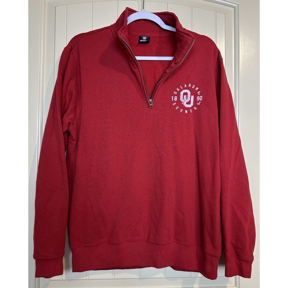Top of The World red fleece lined mock neck long sleeve pullover sweatshirt sz M